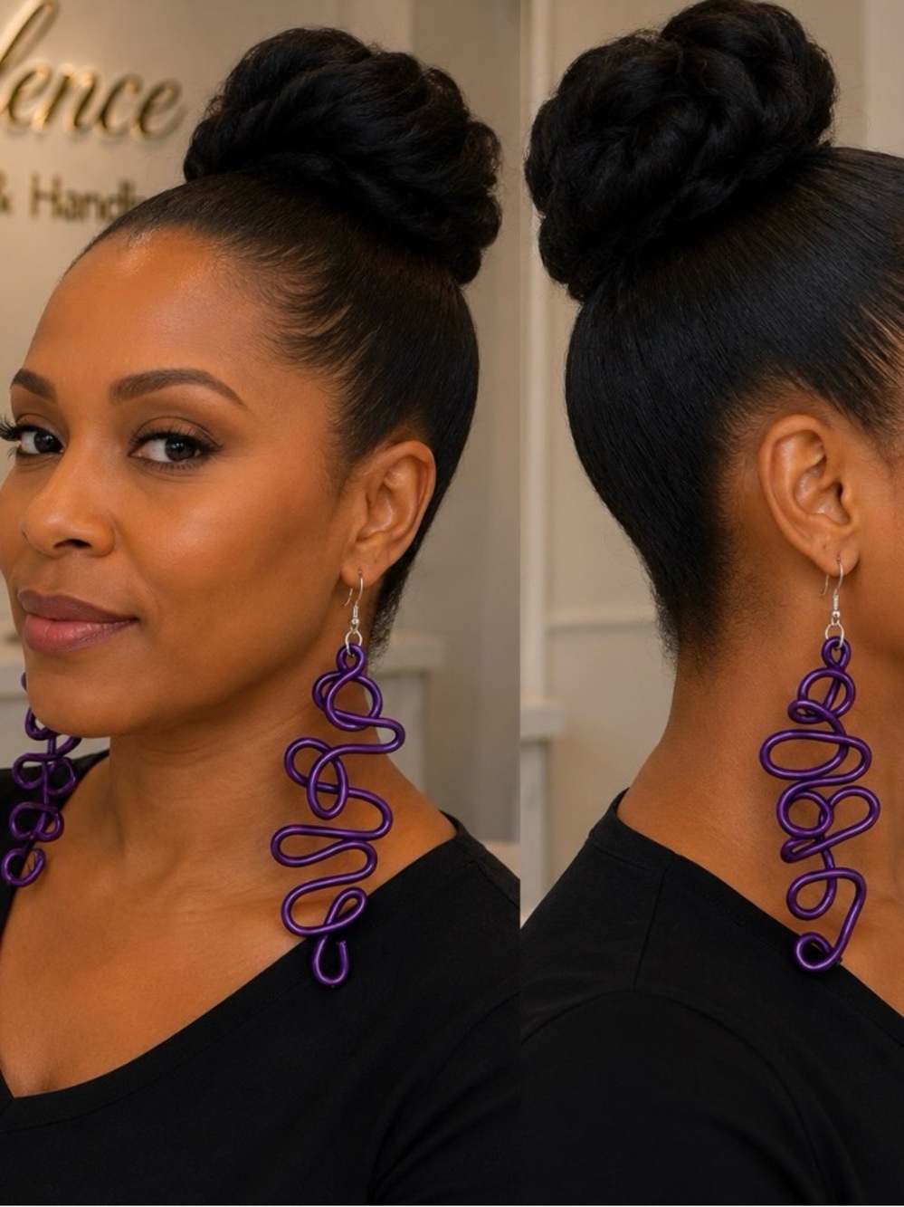 Purple “Road of Life” Wired earrings